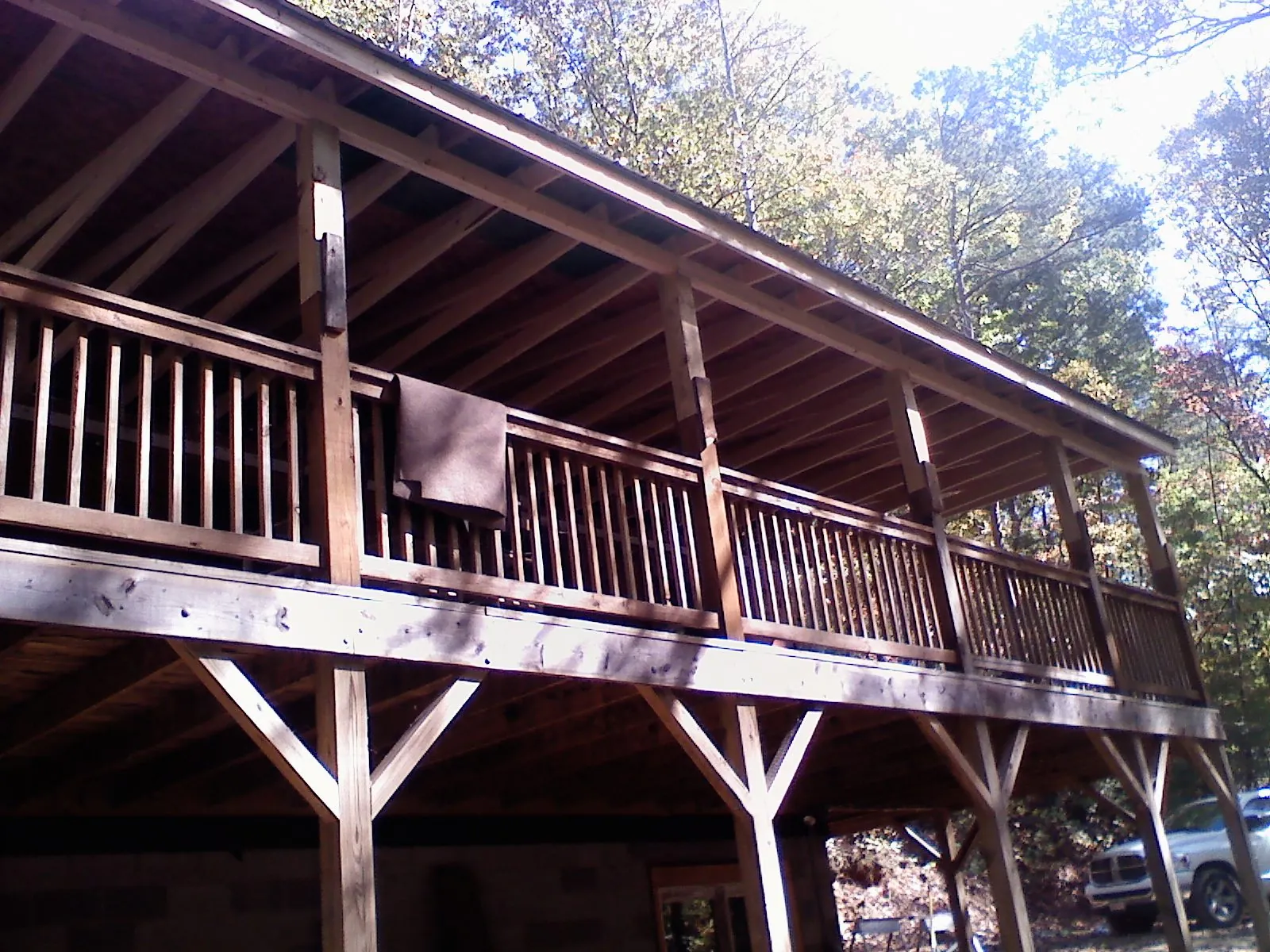 Timber framing under a new elevated porch and deck — Roof Leak Repair in Schooleys Mountain by Roofing Brothers